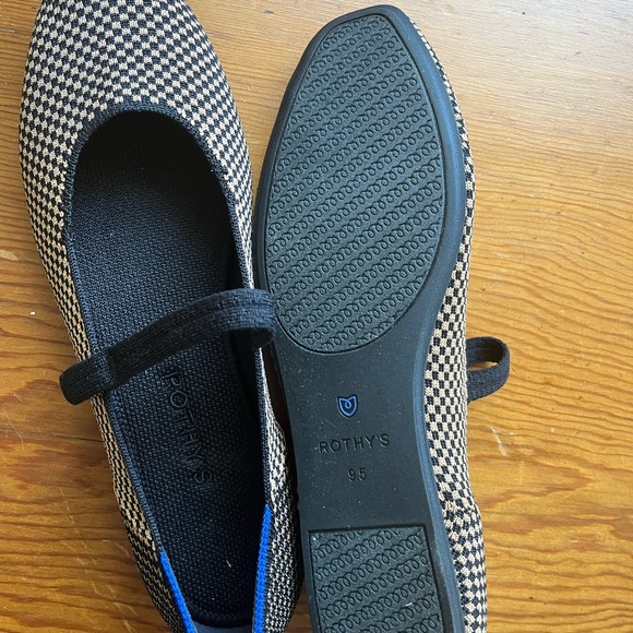 Rothy's Black and Cream Checkered Loafers - Picture 6 of 6